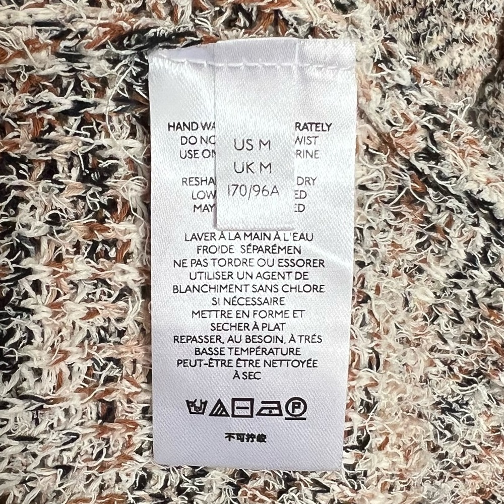 Cream and Gray Knit Sweater Cardigan Size M - Picture 5 of 11